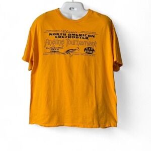 Vintage Yellow Graphic Print Fishing‎ Tournament Tee